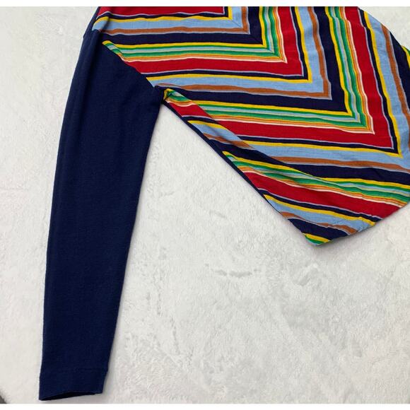 VTG Helen Sue Long Womens XS Sleeve Primary Rainbow V Turtleneck Psychedelic 70s - Picture 4 of 10